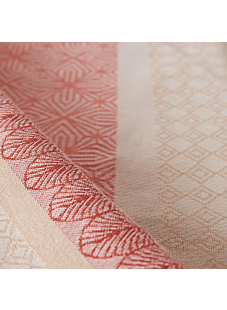 Nappe Jacquard Charleston Corail 100% coton enduit