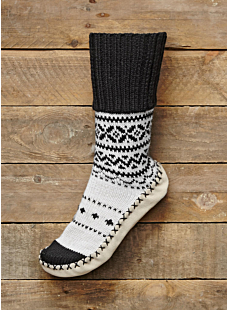 Chaussons jacquard revers Itia
