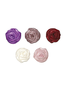 Lot de 6 boutons rose à queue