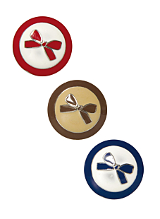 Lot de 6 boutons métal à queue motif noeud laqué Ø 18 mm