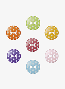 Lot de 6 boutons à pois Ø 14 mm