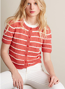 Cardigan ajouré à petites manches