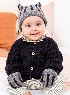 Modèle tricot bébé : écharpe, bonnet, moufles