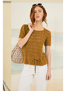 Pull ajouré manches courtes Coline