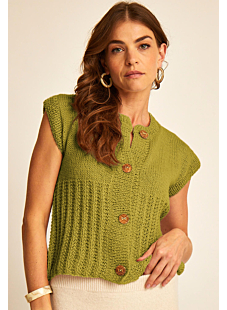Gilet sans manches point fantaisie Inoa