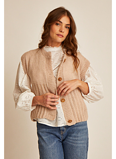 Gilet sans manches point fantaisie Eve