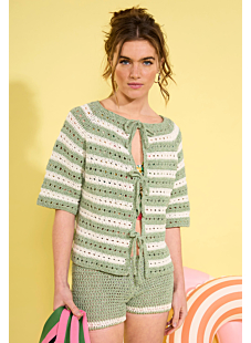 Gilet rayé au crochet Erine