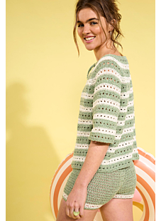 Gilet rayé au crochet Erine