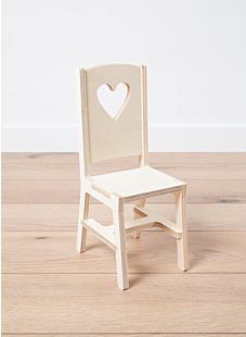 Kit chaise en bois cœur, 10 x 25 cm