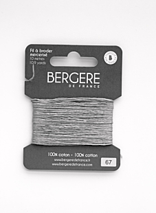 Fil à broder gris moyen 100 % coton, 10 mètres, Bergère de France