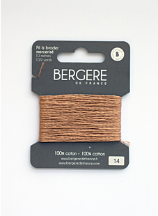 Fil à broder beige 100 % coton, 10 mètres, Bergère de France