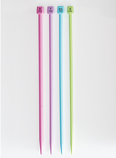 Aiguilles droites colorées plastique 40 cm n°9