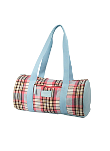 Sac tricot Tartan bleu, 45 x 22cm