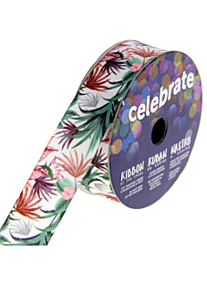 Bobine Ruban fantaisie floral - 3 m x 15 mm