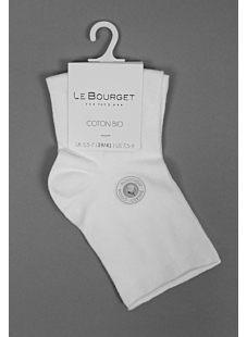 Socquette bord roulotté T39/41 blanc