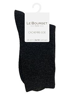 Chaussettes unies Cachemire Soie Noir T36/38