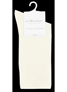 Chaussettes bord roulotté modal cachemire Ecru T36/38