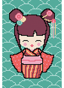 Tableautin Kokeshi Mai à broder