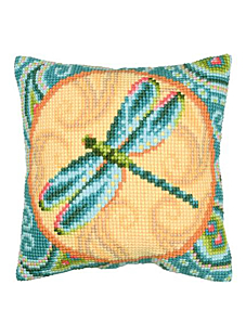 Kit coussin au point de croix Libellule