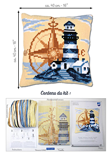 Kit coussin au point de croix Marine
