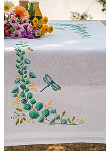Kit chemin de table Libellule et Eucalyptus