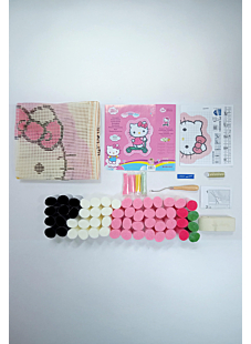 Tapis à points noués Hello Kitty 65 x 85 cm