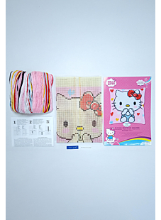 Kit coussin canevas Hello Kitty Kiss