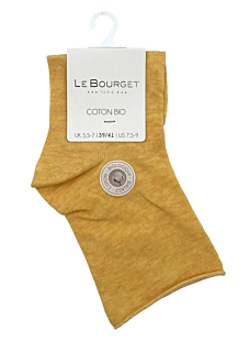 Socquettes bord roulotté Jaune paille T39/41
