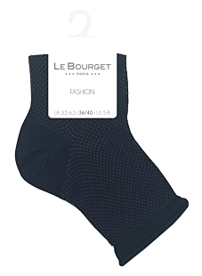 Socquettes fantaisie maille ajourée noir Taille 36/40