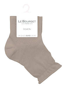 Socquettes fantaisie maille ajourée sable T36/40