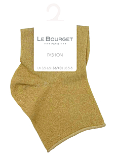 Socquettes lurex bord roulotté doré Taille 36/40