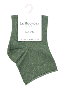 Socquettes lurex bord roulotté vert Taille 36/40