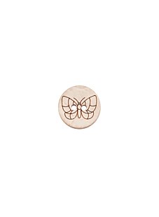 Lot de 6 boutons Papillon en noix de coco ⌀ 18 mm