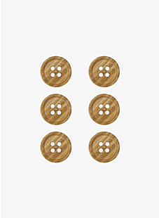 Lot de 6 boutons acacia Ø15 mm