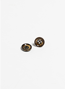 Lot de 6 boutons satinés marbrés Ø15 mm café