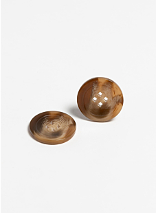 Lot de 6 gros boutons en bio résine Ø31 mm beige