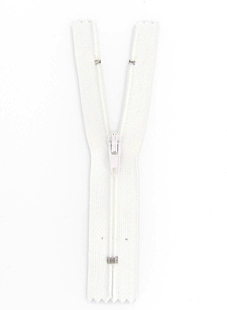 Fermeture nylon non séparable blanc, 15 cm