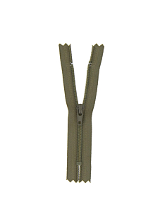 Fermeture nylon non séparable kaki, 55 cm