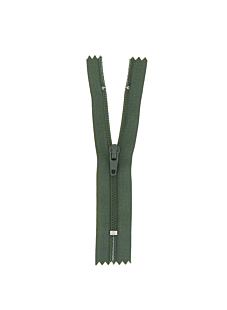 Fermeture nylon non séparable vert armée, 25 cm