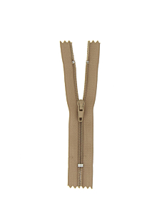 Fermeture nylon non séparable marron clair, 60 cm
