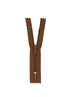Fermeture nylon non séparable marron, 25 cm