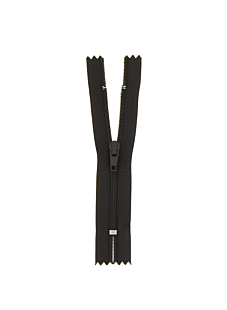 Fermeture nylon non séparable marron foncé, 18 cm