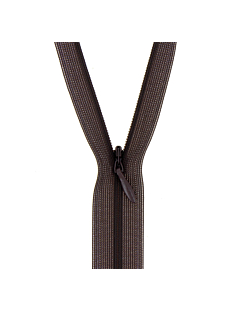 Fermeture invisible non séparable, réglable marron foncé, 22 cm