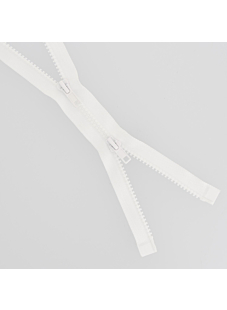 Fermeture injectée n°5 double curseur séparable blanc, 80 cm