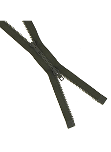 Fermeture injectée n°5 double curseur séparable kaki, 75 cm