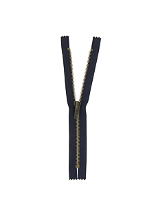 Fermeture laiton non séparable bleu marine, 15 cm