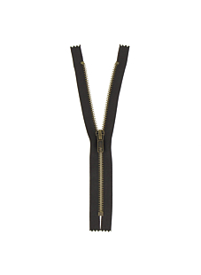 Fermeture laiton non séparable marron foncé, 18 cm