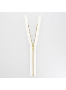 Fermeture laiton séparable blanc, 60 cm