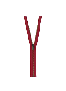 Fermeture laiton séparable rouge, 75 cm