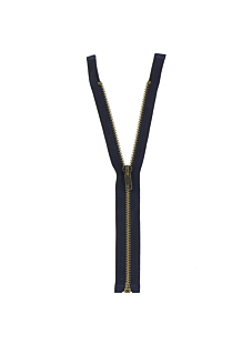 Fermeture laiton séparable bleu marine, 70 cm